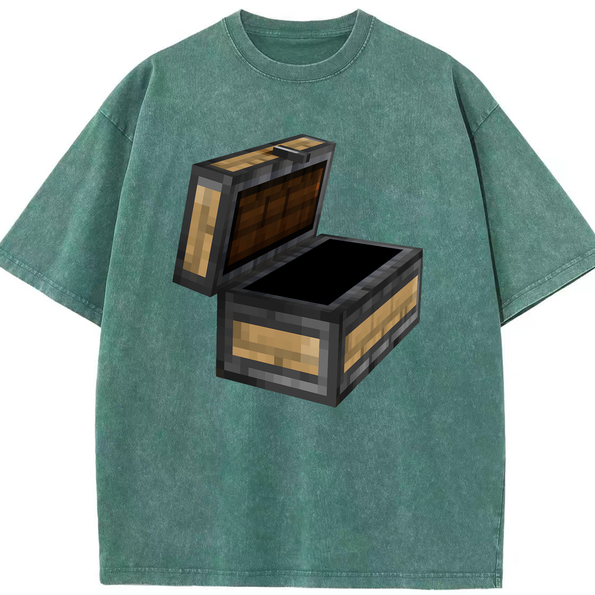 （画像用） マインクラフト ブロックの世界 Minecraft MC Block world 綿100% ヴィンテージ風 半袖Tシャツ（フロントプリント）